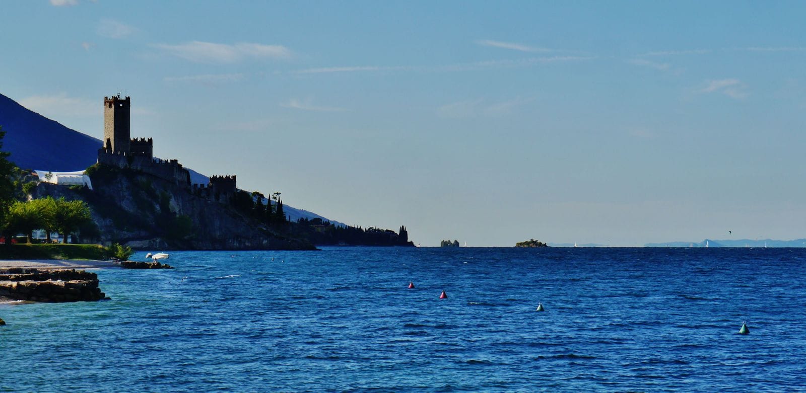 Open water on Lake Garda off the Castello Scaligero.